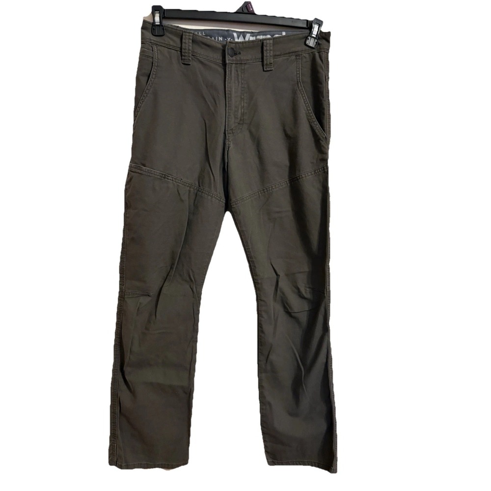 Wrangler Men's Brown Pants 30 Waist 98% Cotton 2% Spandex Logo Accent